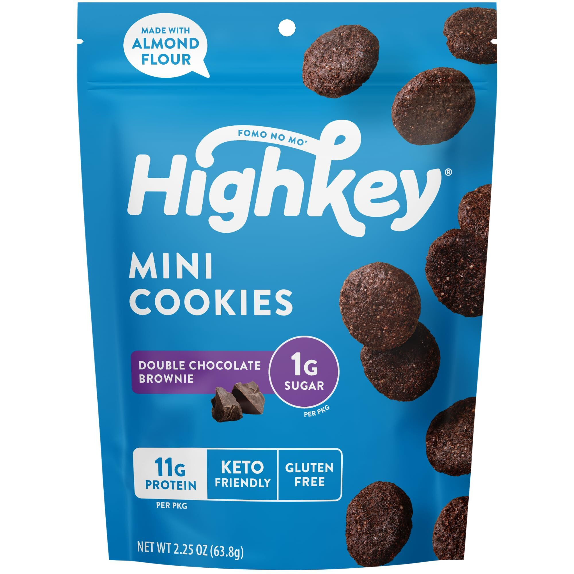 Highkey Low Carb Keto Brownie Bites - Keto Snack Low Carb Snack Sugar Free Chocolate Protein Cookies Sugar Free Snacks Gluten Free Snack Keto Friendly Food Healthy Snacks Keto Dessert Diet Snacks 3Pk