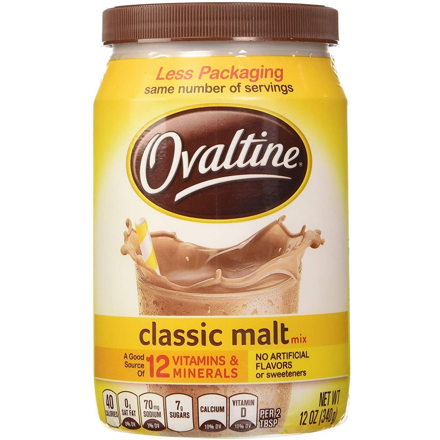 Ovaltine Classic Malt Flavored Milk Mix, 12 Oz
