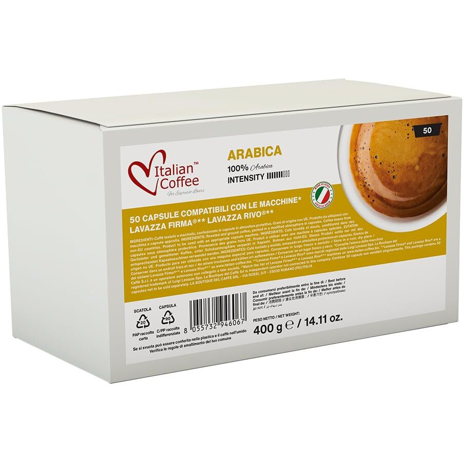 Italian Coffee For Espresso Lovers Italian Coffee Capsules Compatible With Rivo Machines (Arabica/Cremoso, 100)