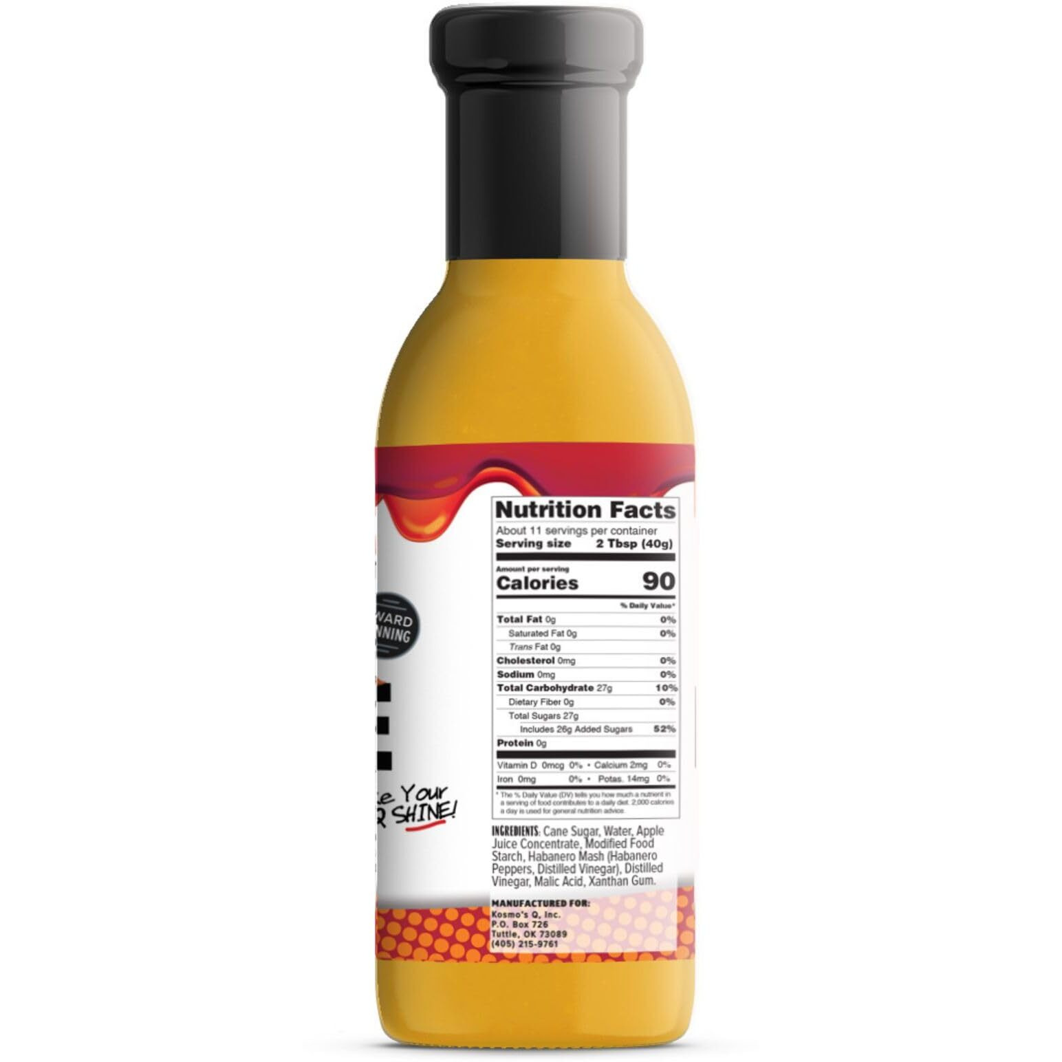 Kosmos Q Apple Habanero Bbq Glaze - 16 Oz Bottle For Sticky & Flavorful Barbecue - Thick Bbq Glaze For Competition Ready Mouth-Watering Meat (Apple Habanero)