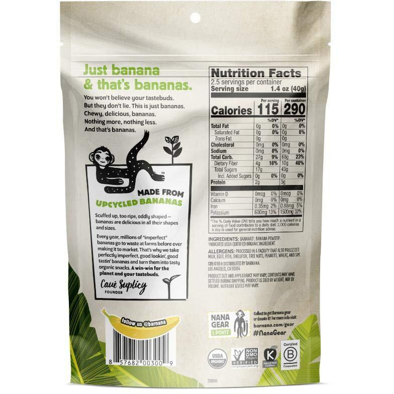 Barnana Organic Chewy Banana Bites, Original, 3.5 Ounce (Pack Of 1) - Packaging May Vary