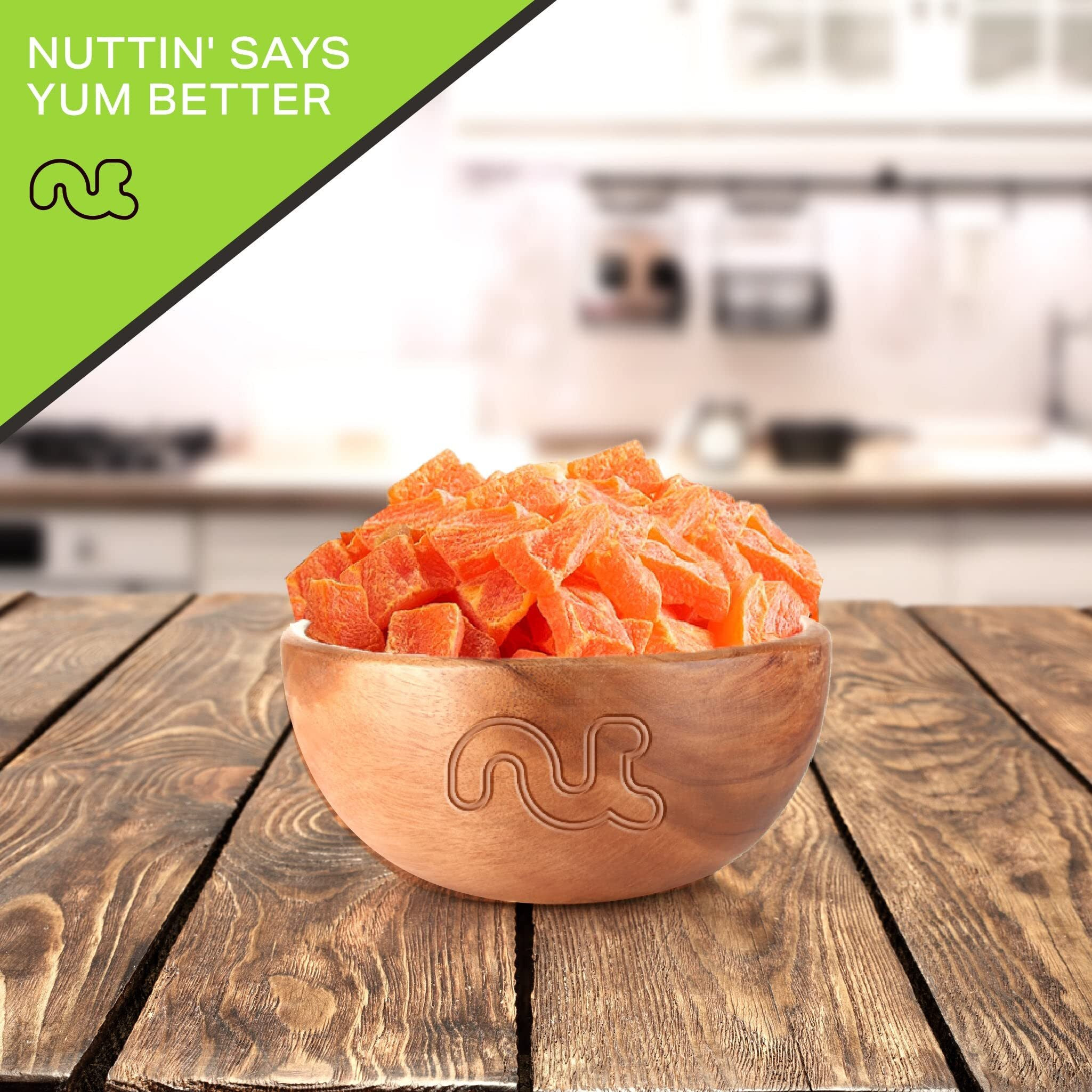 Nut Cravings Dry Fruits - Sun Dried Papaya Chunks, With Sugar Added (32Oz - 2 Lb) Packed Fresh In Resealable Bag - Sweet Snack, Healthy Food, All Natural, Vegan, Kosher Certified