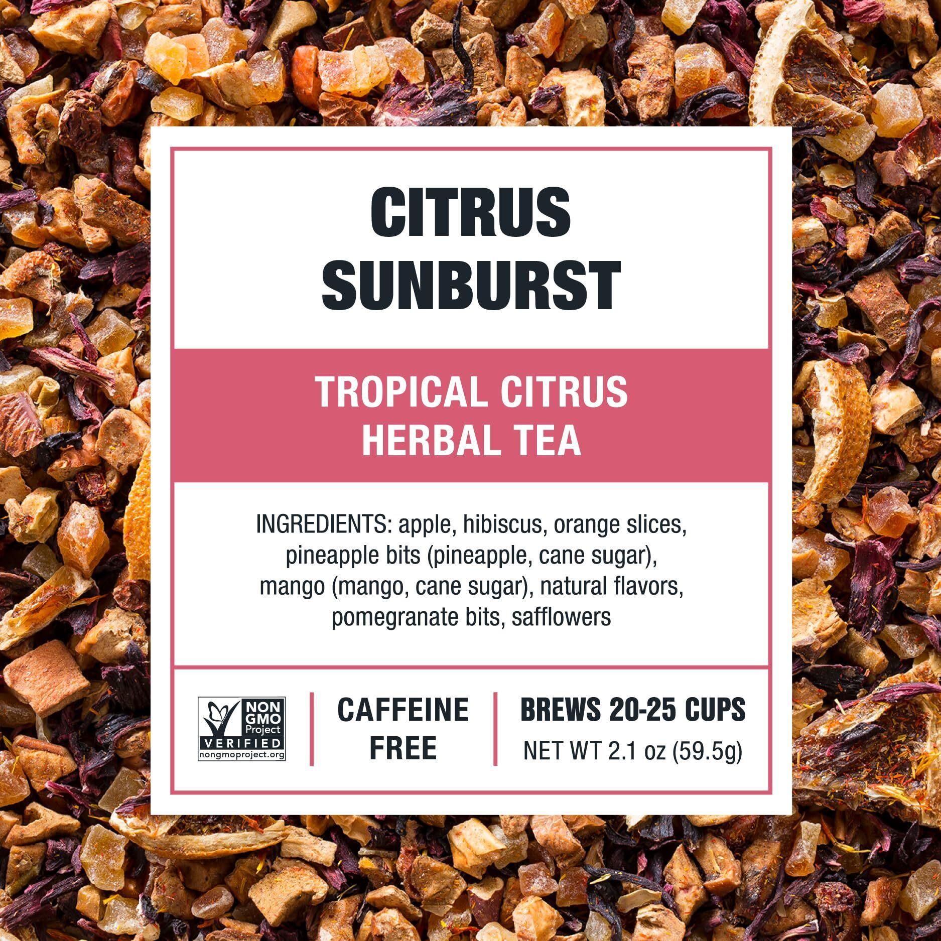 Tiesta Tea - Citrus Sunburst | Tropical Citrus Herbal Tea | Premium Loose Leaf Tea Blend | Non-Caffeinated Fruit Tea | Make Hot Or Iced Tea & Brews Up To 25 Cups - 2.1 Ounce Resealable Pouch