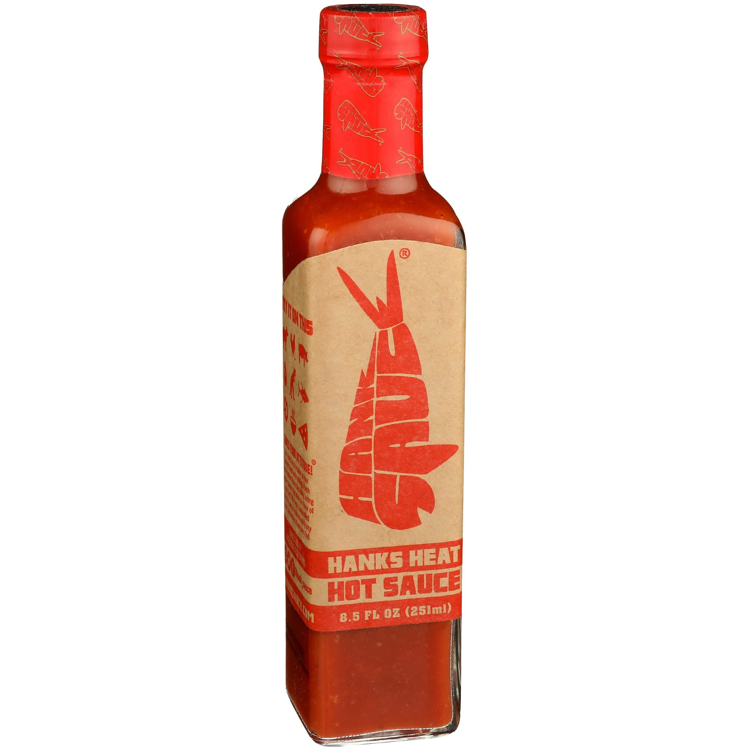 Hanks Heat Hot Sauce By Hank Sauce - Habanero/Cayenne Pepper Blend Infused With Fresh Garlic & Basil - Multipurpose Craft Hot Sauce - Gluten Free, Vegan - 8.5 Fl Oz (Pack Of 1)
