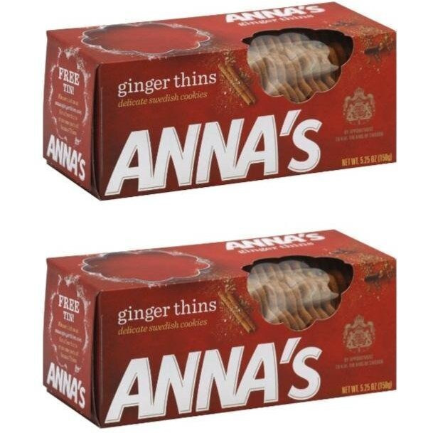Anna's Swedish Thins Ginger, Cookies 5.25 Oz (Pack Of 2)