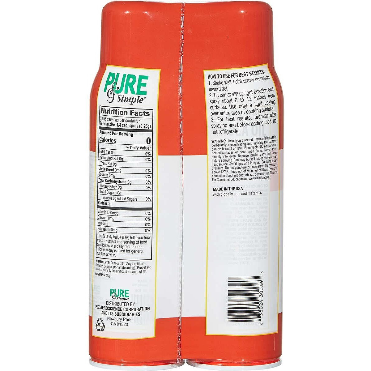 Non- Gmo Canola Oil Spray For Cooking And Baking