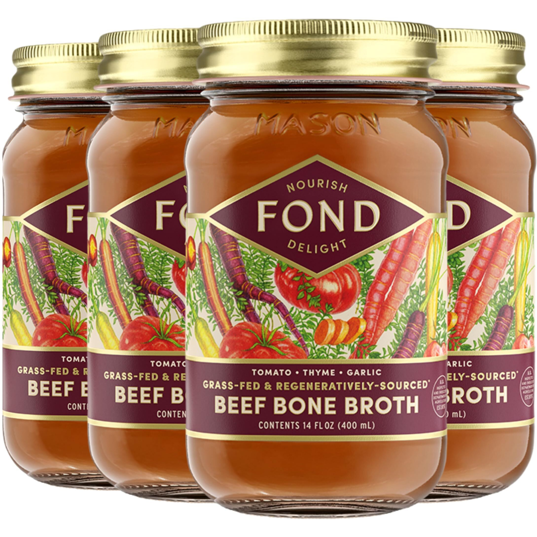 Fond Grass-Fed Regenerative Beef Bone Broth Infused With Organic Tomato & Thyme