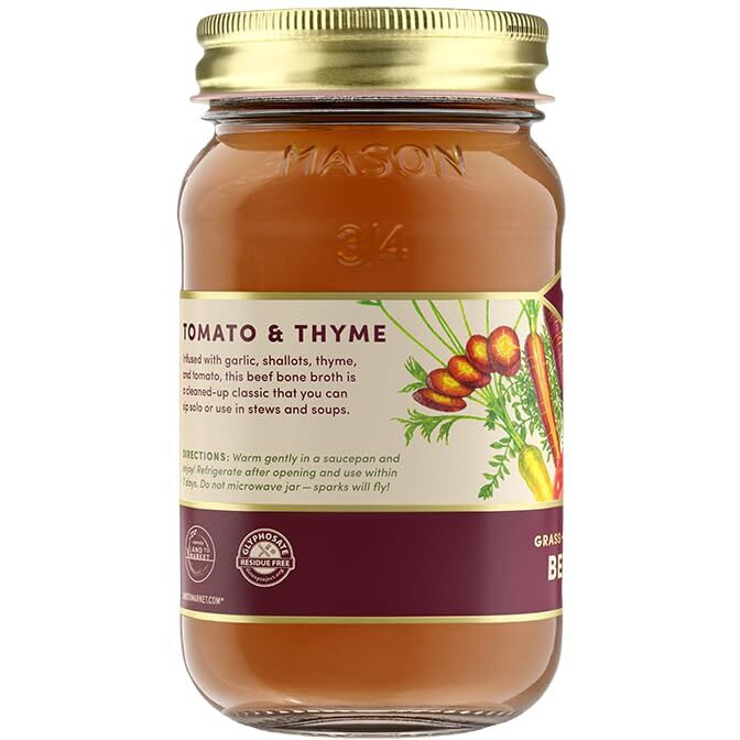 Fond Grass-Fed Regenerative Beef Bone Broth Infused With Organic Tomato & Thyme