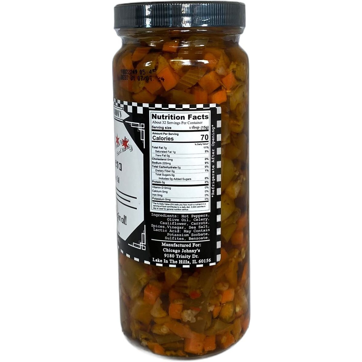 Chicago Johnnys Hot Giardiniera In Olive Oil