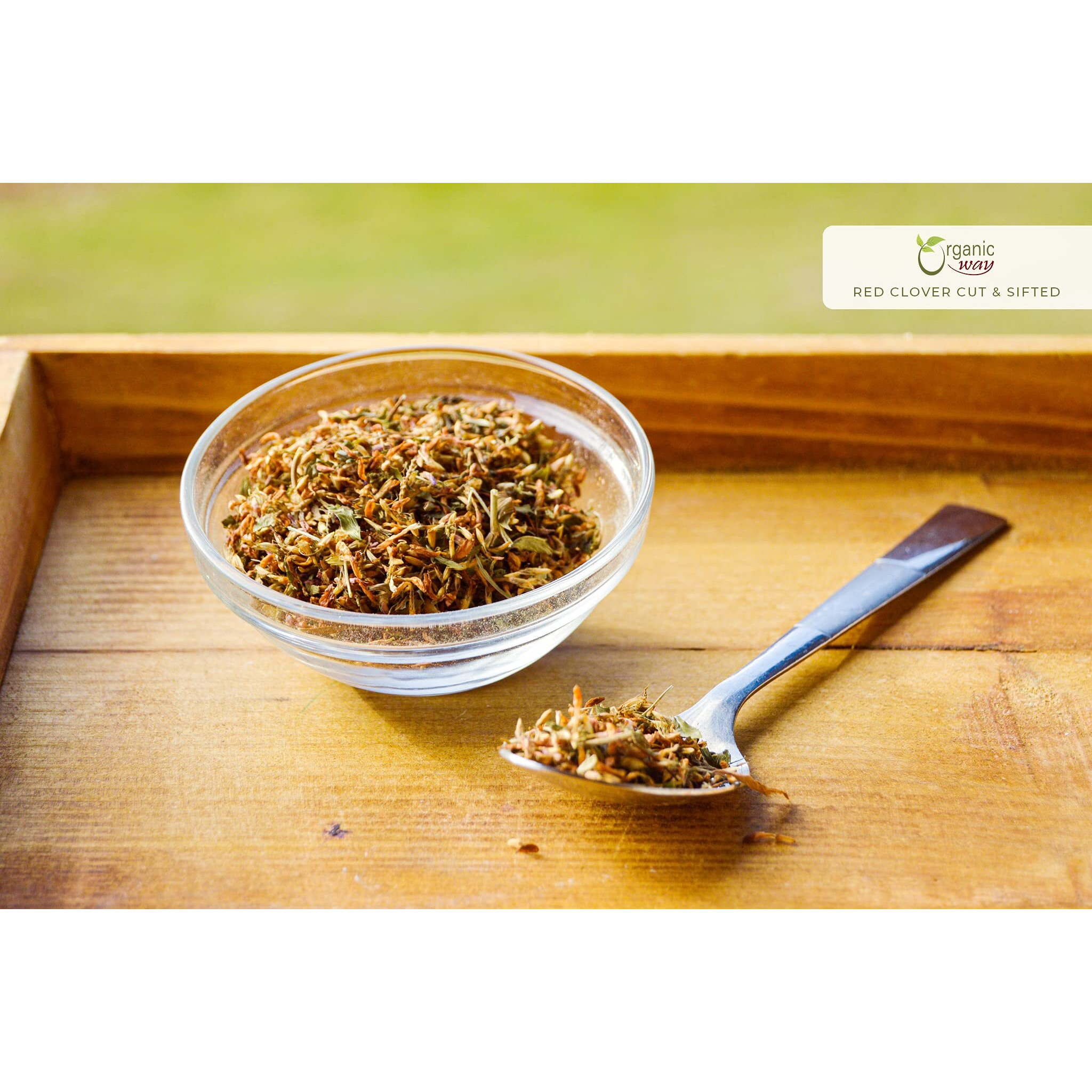 Organic Way Red Clover Flower Cut & Sifted (Trifolium Pratense) - Herbal Tea | European Wild-Harvest | Organic & Kosher Certified | Non Gmo & Gluten Free | Usda Certified | Origin - Albania (1/4Lbs / 4Oz)