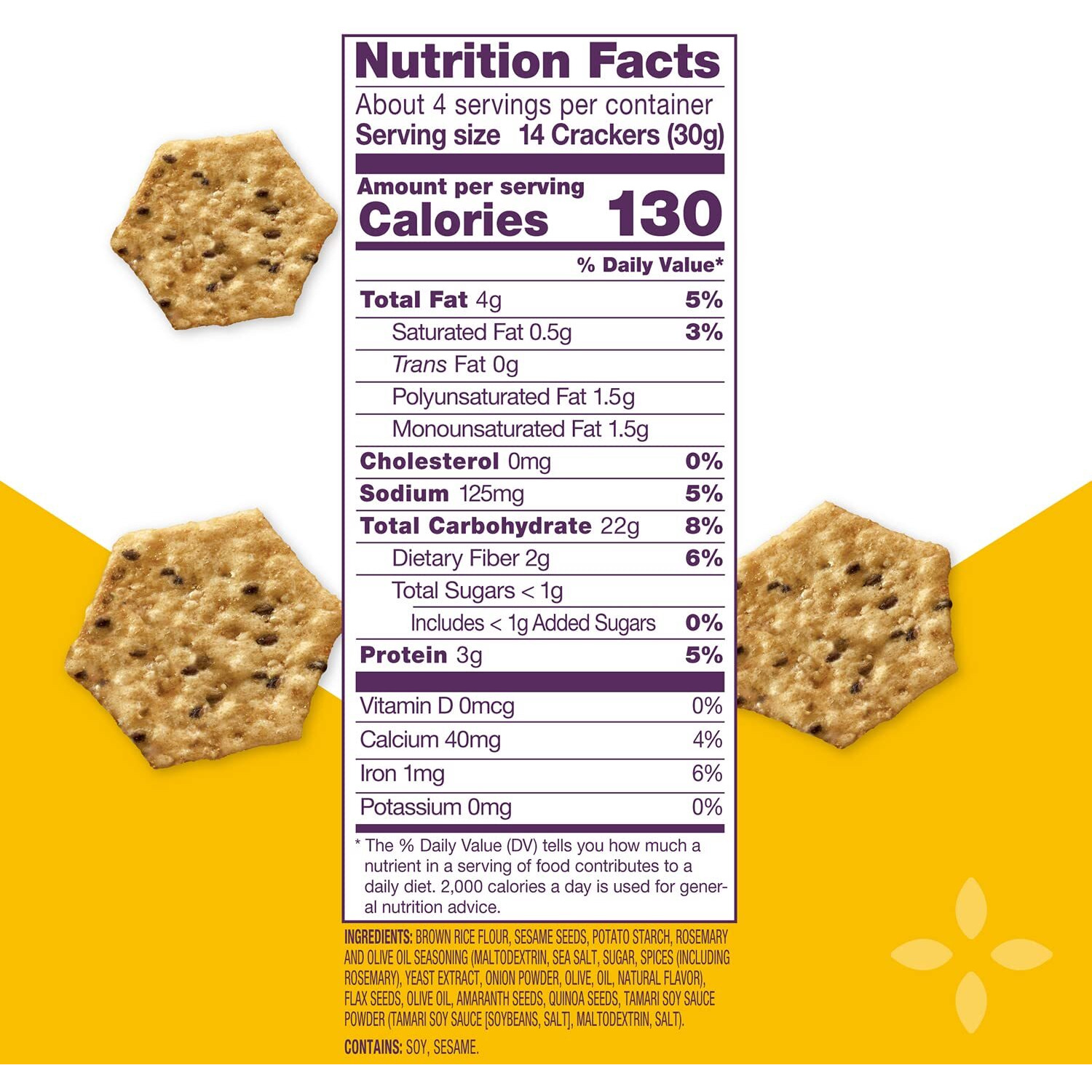 Crunchmaster Multi-Seed Gluten-Free Rosemary & Olive Oil, 4 Ounce Bags (Pack Of 12)