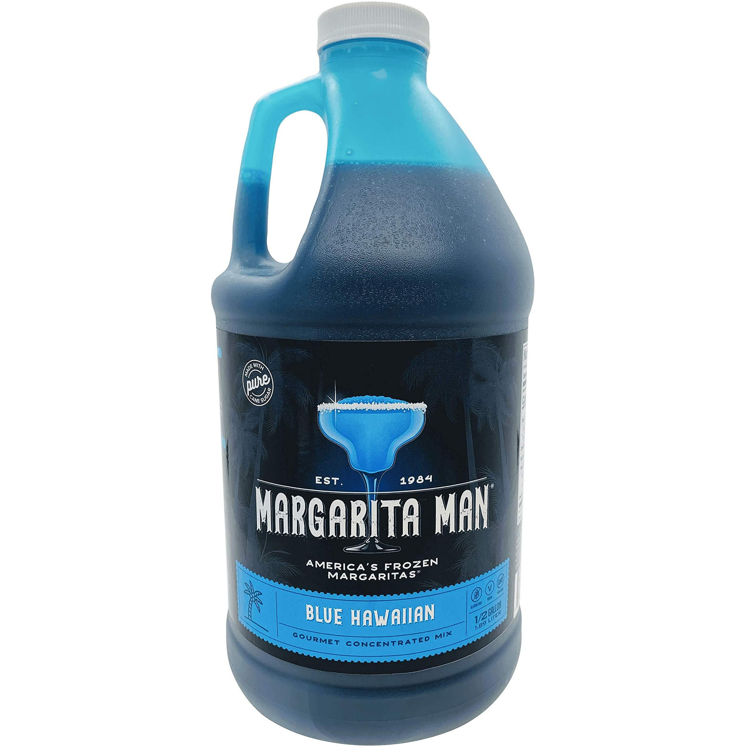 Margarita Man Blue Hawaiian Slush Mix | Blue Hawaiian Daiquiri Mix | 64Oz Bottle, Makes 56 Drinks | Bars, Restaurants, At Home | Pure Cane Sugar