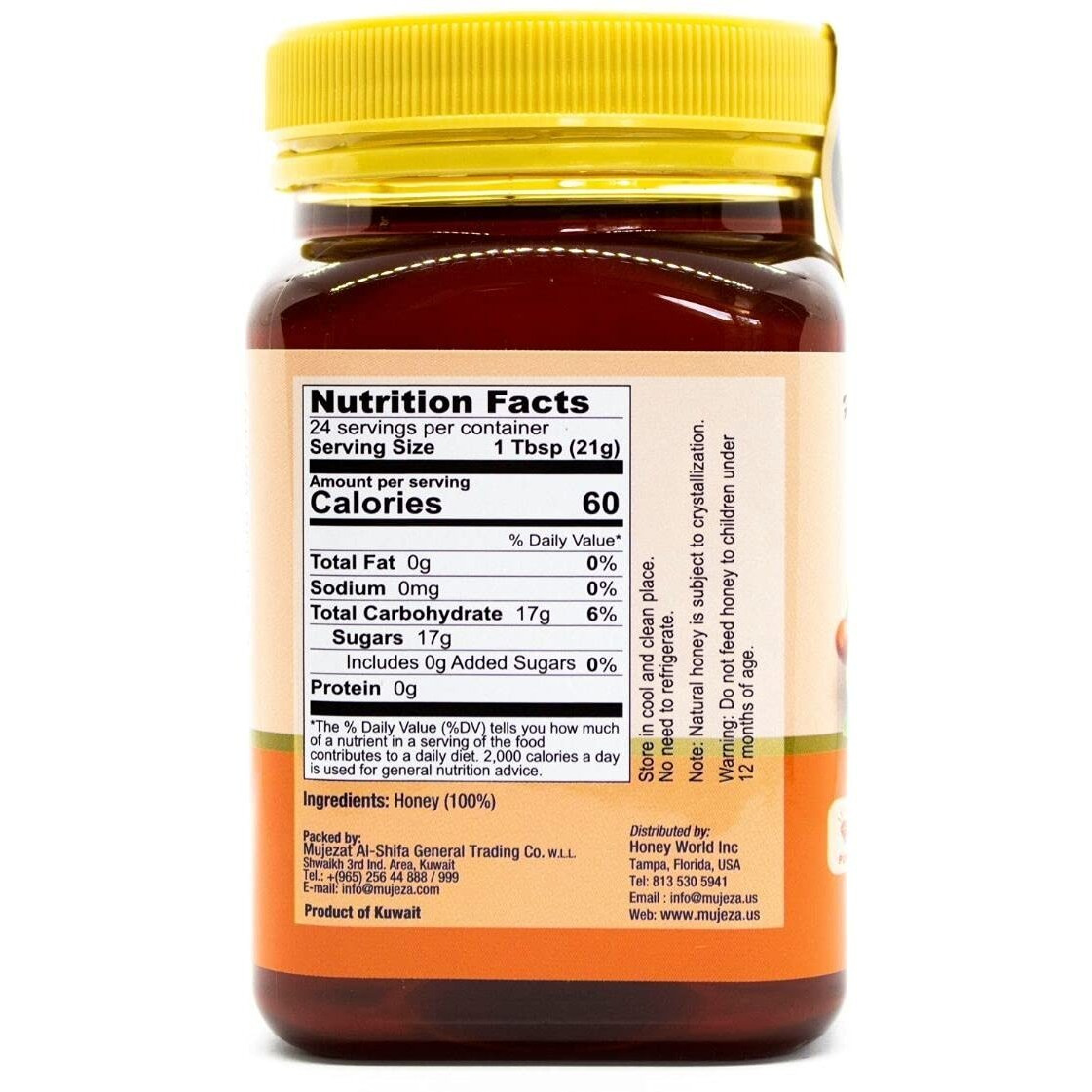 Authentic Mountain Sidr Honey -     - Jujube Honey, Equal To Manuka Effectiveness Unheated Unfiltered Unprocessed 100% Natural Gluten Free Raw Liquid Honey (500G / 17.6Oz)   - Mujezat Al-Shifa