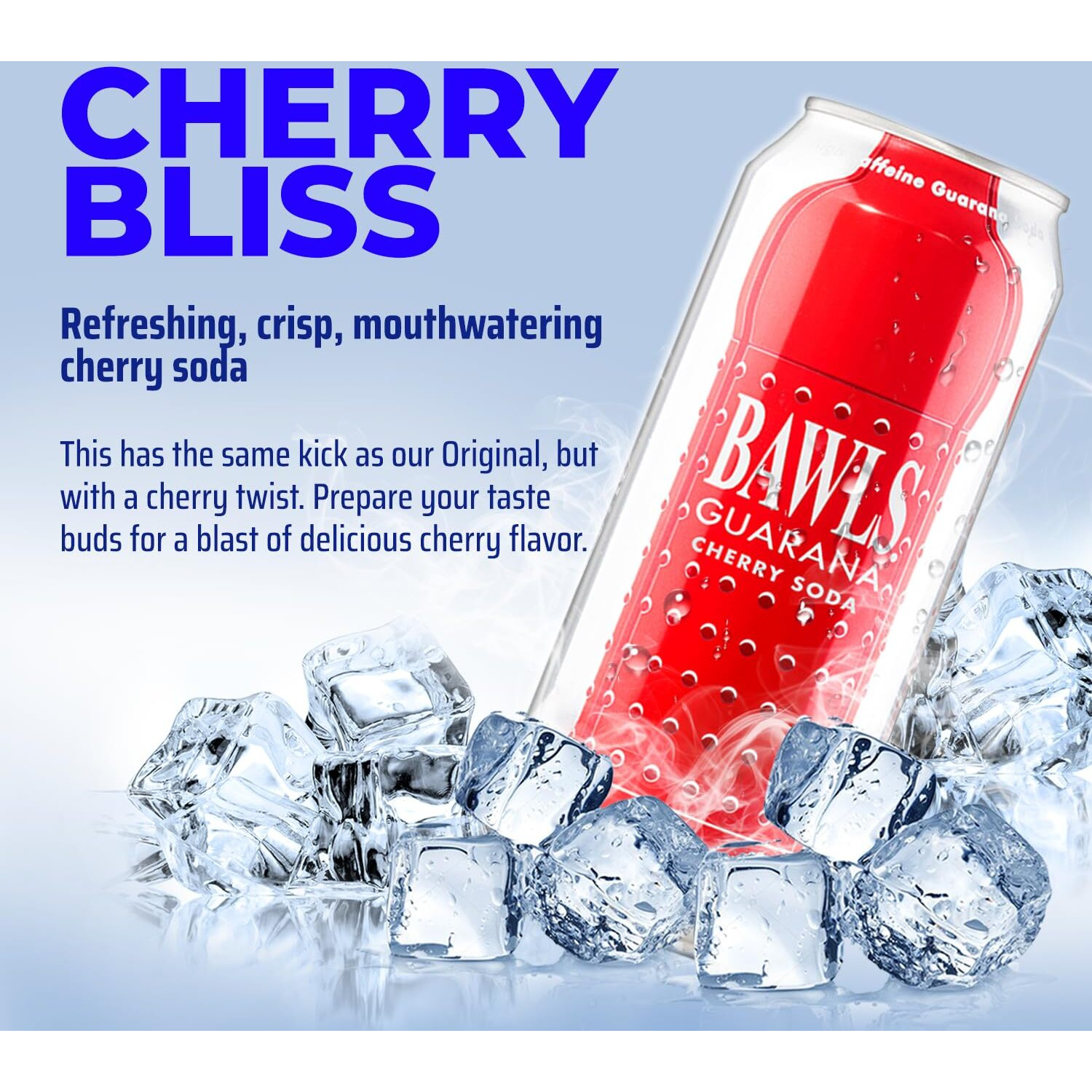 Bawls Guarana Cherry, Bawls Guarana Drink, Guarana Soda, Guarana Fueled Soda For Energy, High Energy Caffeinated Drink, 16Oz 24 Pack Cans