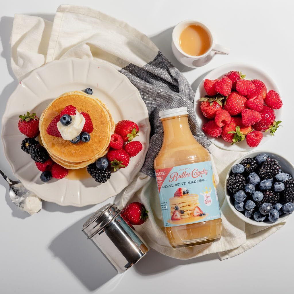 Butter Country Rich & Creamy Buttermilk Syrup | Original Buttermilk Flavor | No Artificial Flavors, No Corn Syrup, Gluten-Free, Rbst-Free Dairy | Syrup For Pancakes, Waffles & Desserts | 16 Fl Oz/1 Pack