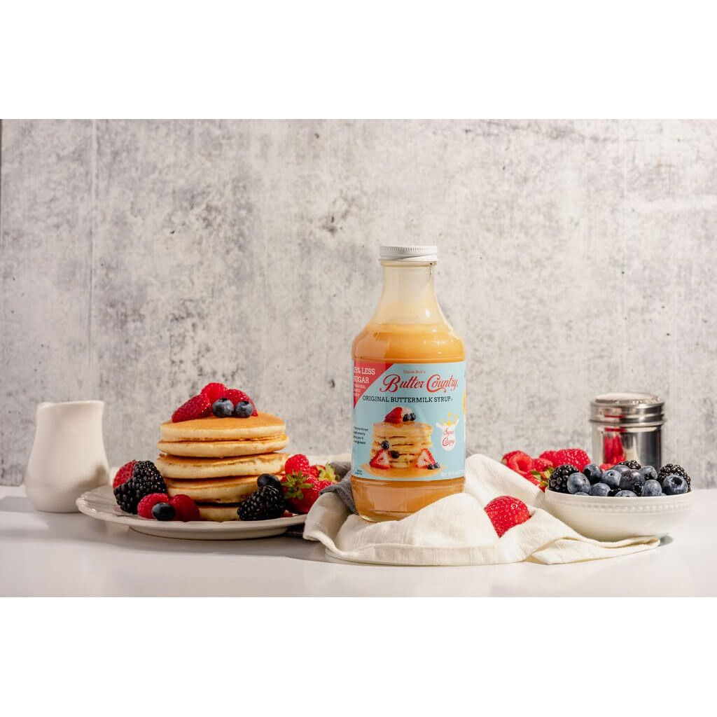 Butter Country Rich & Creamy Buttermilk Syrup | Original Buttermilk Flavor | No Artificial Flavors, No Corn Syrup, Gluten-Free, Rbst-Free Dairy | Syrup For Pancakes, Waffles & Desserts | 16 Fl Oz/1 Pack