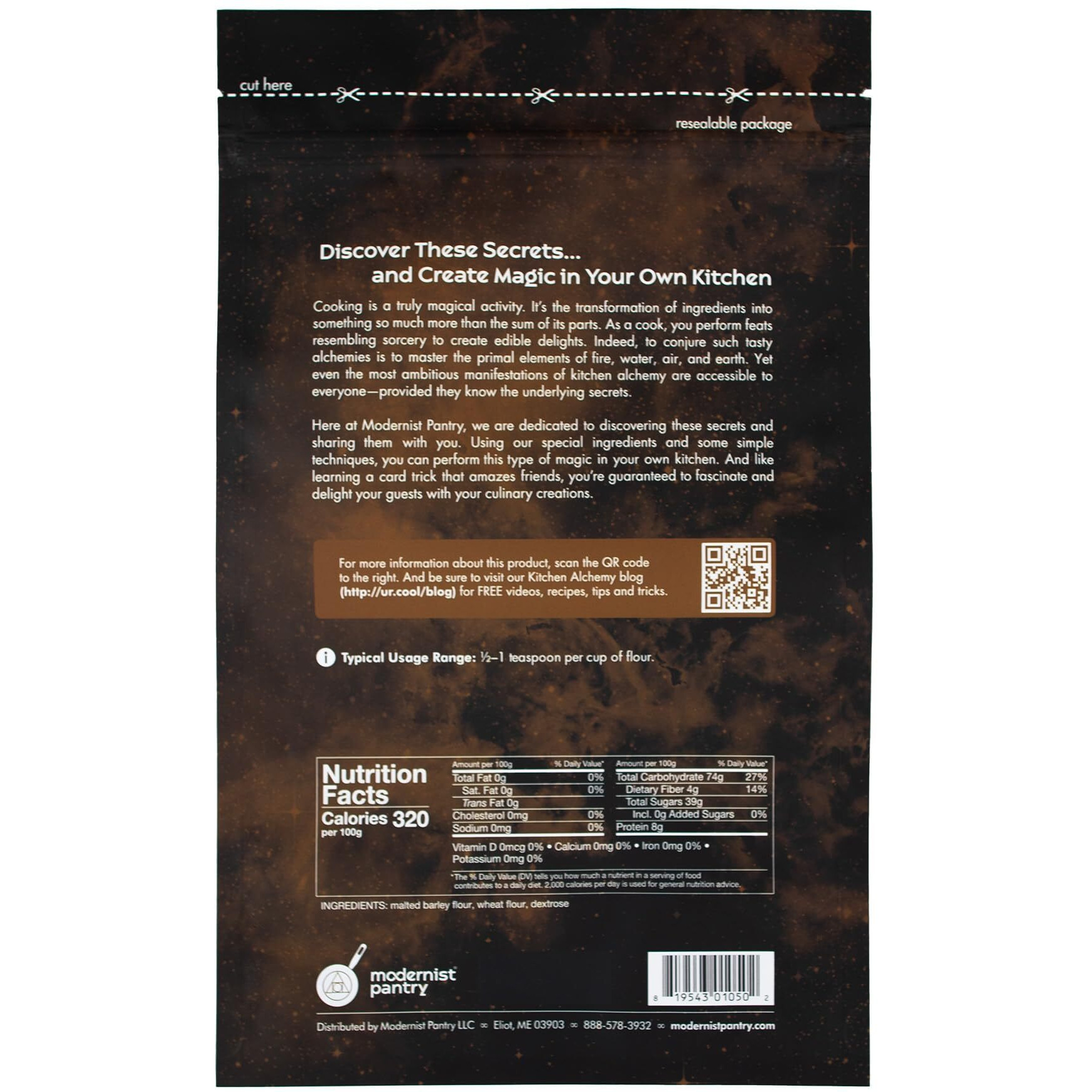 Diastatic Barley Malt Powder Vegan Ou Kosher Certified - 400G/14Oz