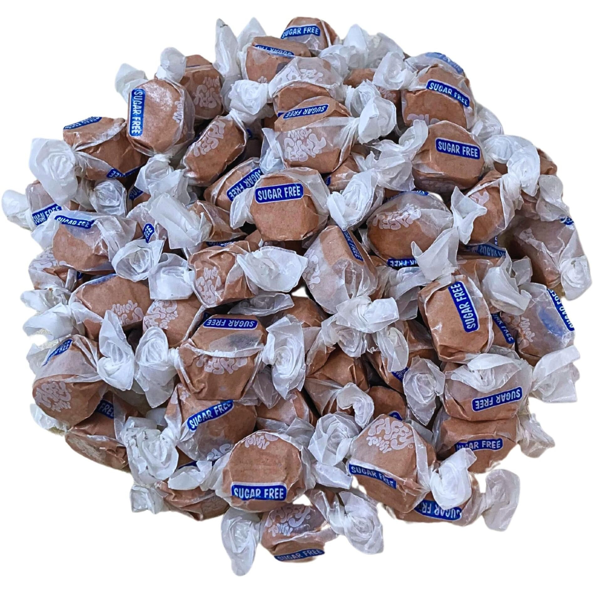 Sugar Free Chocolate Salt Water Taffy - 1Lb (16Oz) Bulk Bag Individually Wrapped Soft & Chewy Nut Free, Gluten Free, Diabetic & Keto Friendly Gourmet Candy For Taffy Lovers