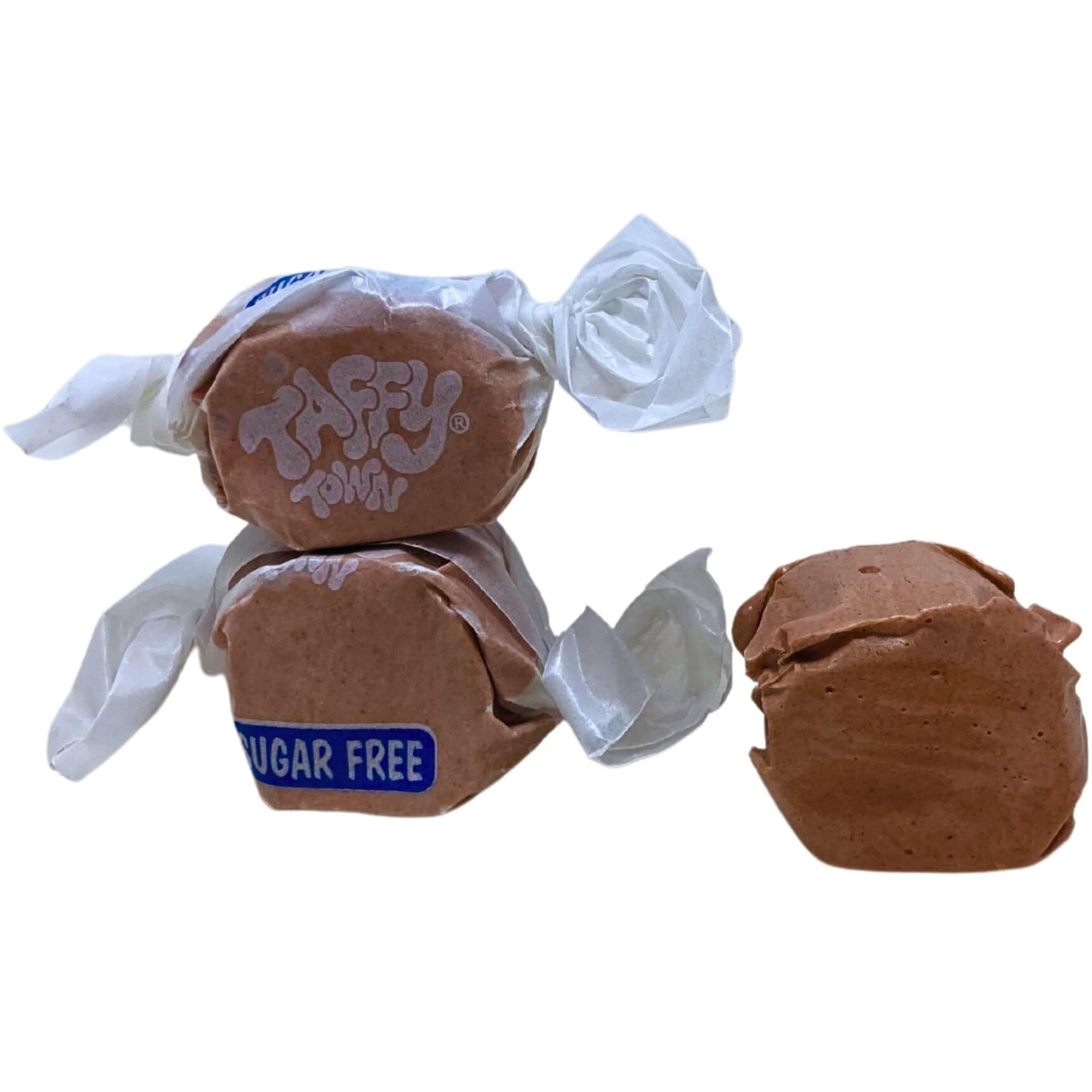 Sugar Free Chocolate Salt Water Taffy - 1Lb (16Oz) Bulk Bag Individually Wrapped Soft & Chewy Nut Free, Gluten Free, Diabetic & Keto Friendly Gourmet Candy For Taffy Lovers