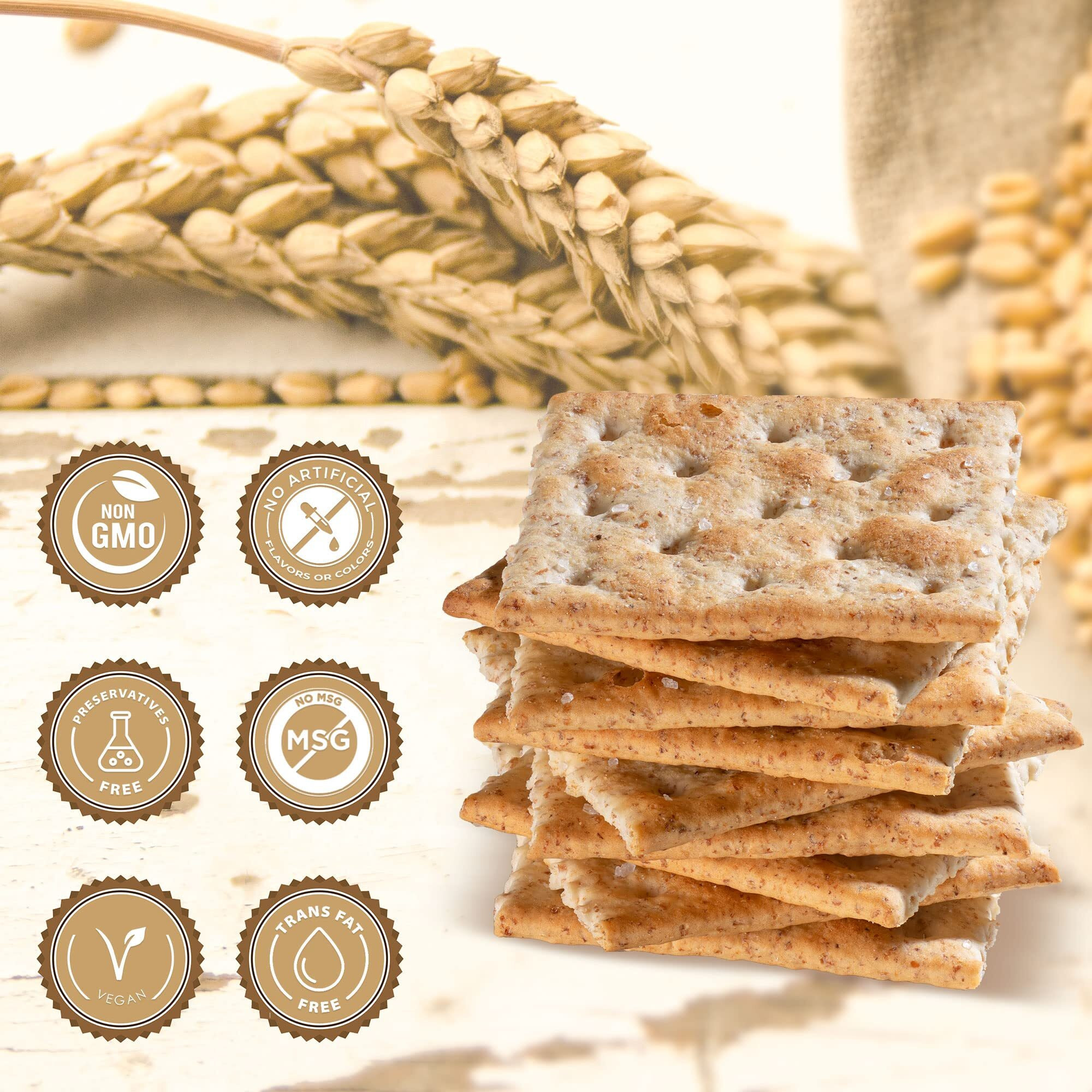 Paskesz Simply Saltines Crackers - Whole Wheat Saltine Crackers - Light And Crispy Oven-Baked Soup Crackers, Ready To Dip, Non-Gmo, 8.8 Ounce - Pack Of 2