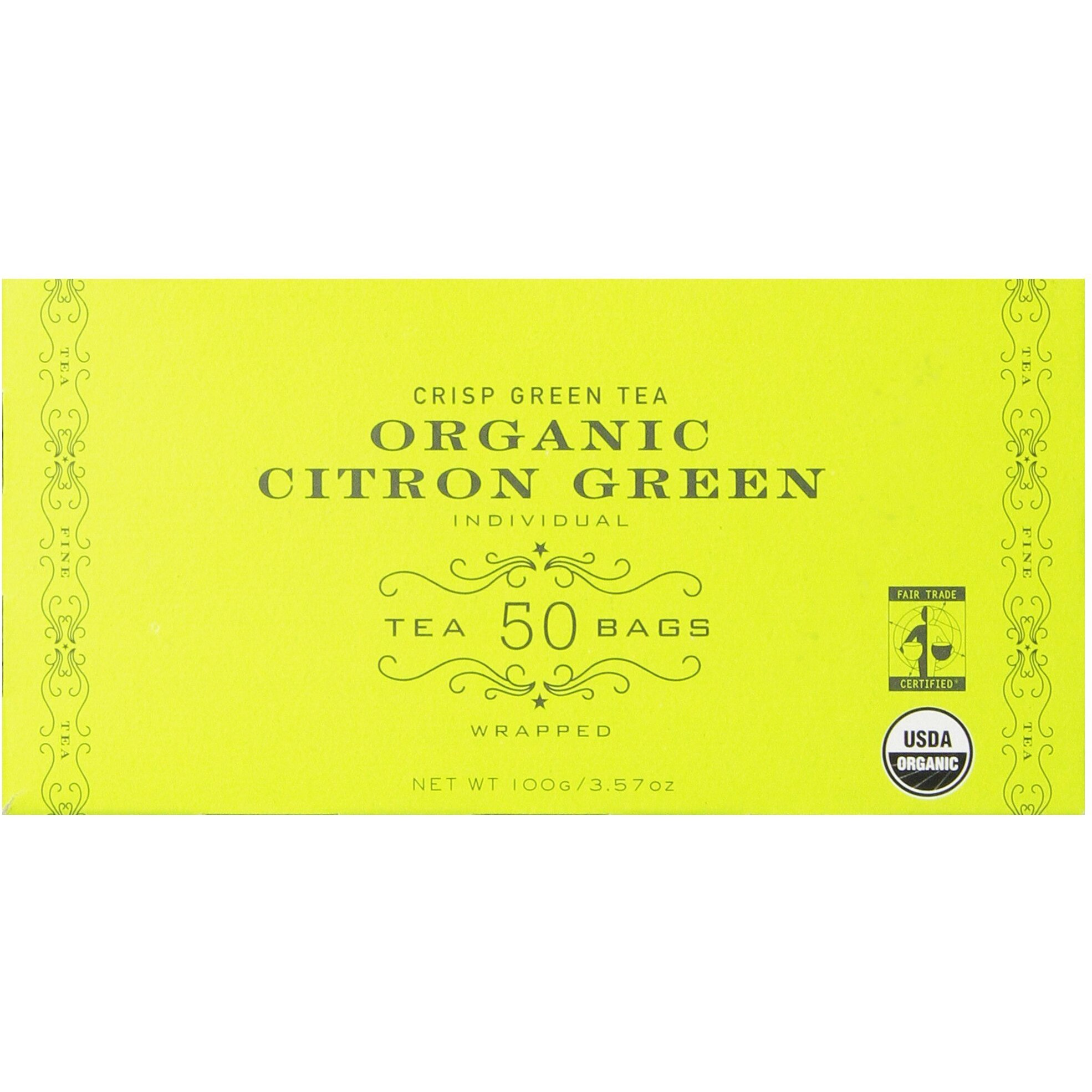 Harney & Sons Green Tea, Organic Citron, 50 Tea Bags