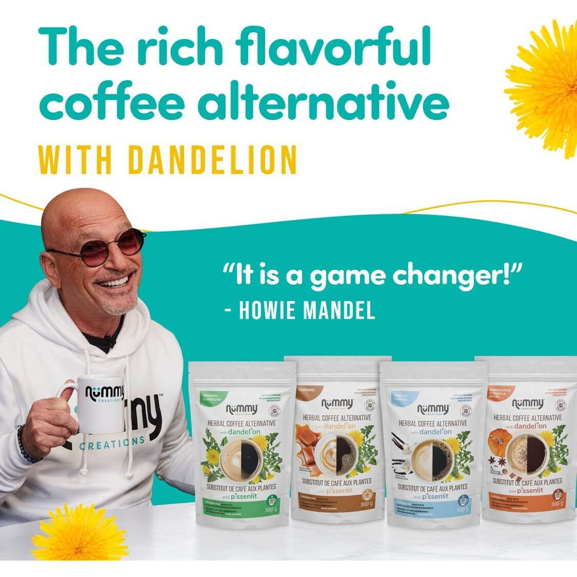 Nummy Creations Vanilla (New Bold Flavor) Instant Herbal Coffee Alternative With Dandelion. Caffeine-Free, All Natural, Coffee Substitute, Chicory Coffee, Full Bodied Caf   Taste. Makes Up To 150 Cups. 10.58Oz.