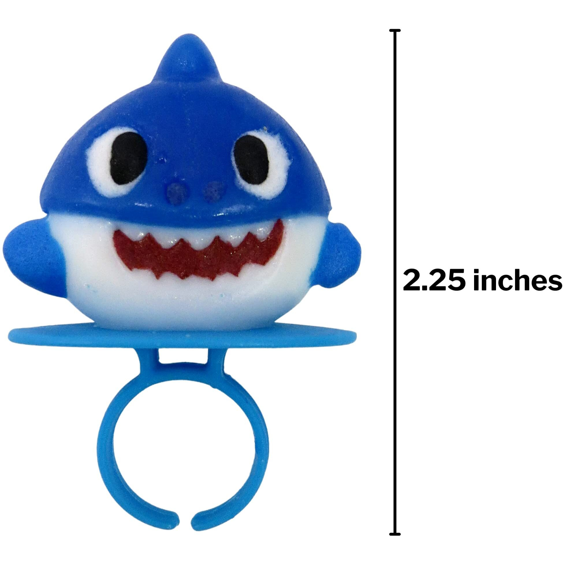 Imaginings 3 Baby Shark Lollipop Rings, Individually Wrapped Birthday Party Favors And Supplies, Character Shaped Assorted Fruit Flavored Lollipops, Candy Easter Basket Stuffers, 20 Ring, 0.84 Ounces