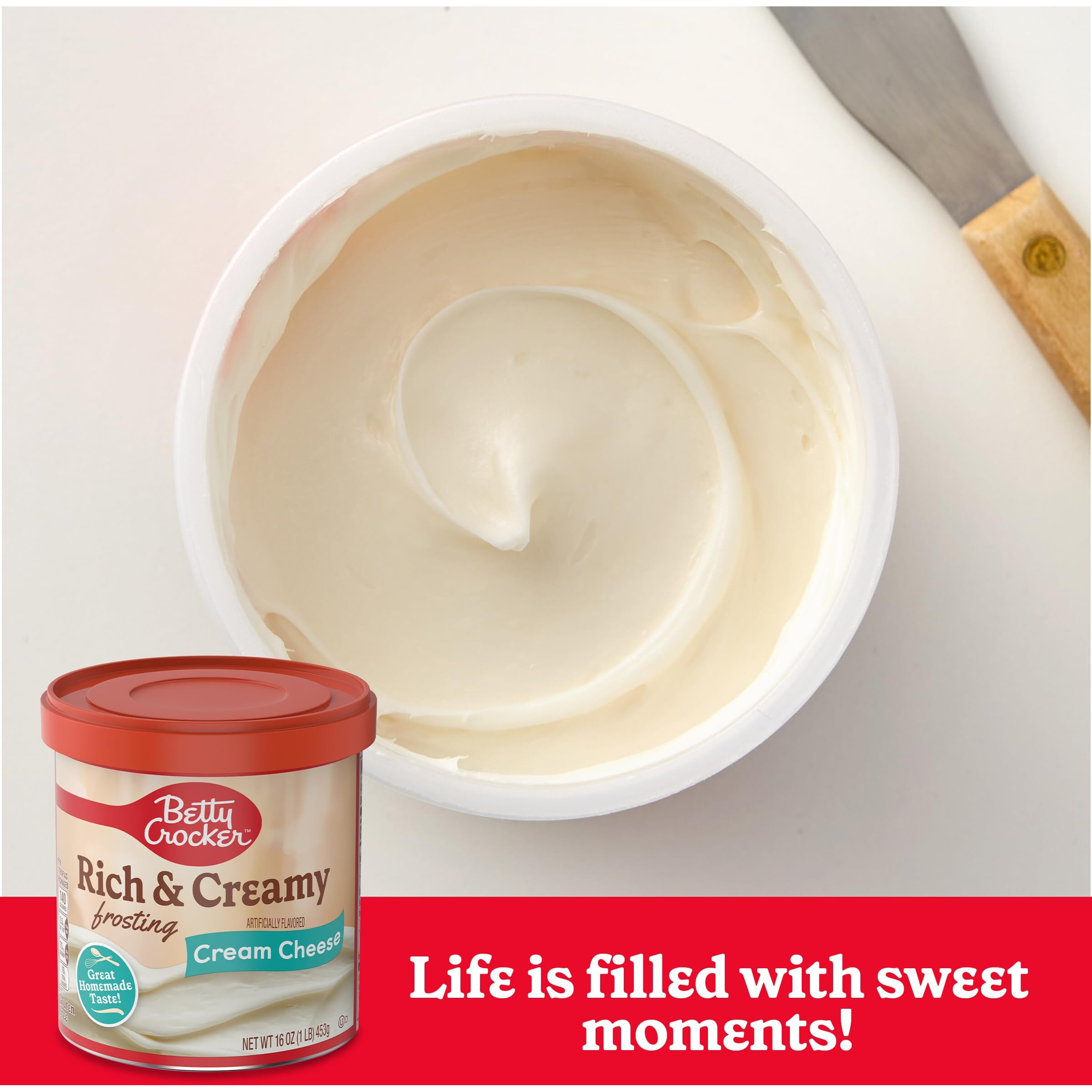 Betty Crocker Rich & Creamy Cream Cheese Flavored Frosting, Gluten Free Frosting, 16 Oz (Pack Of 8)