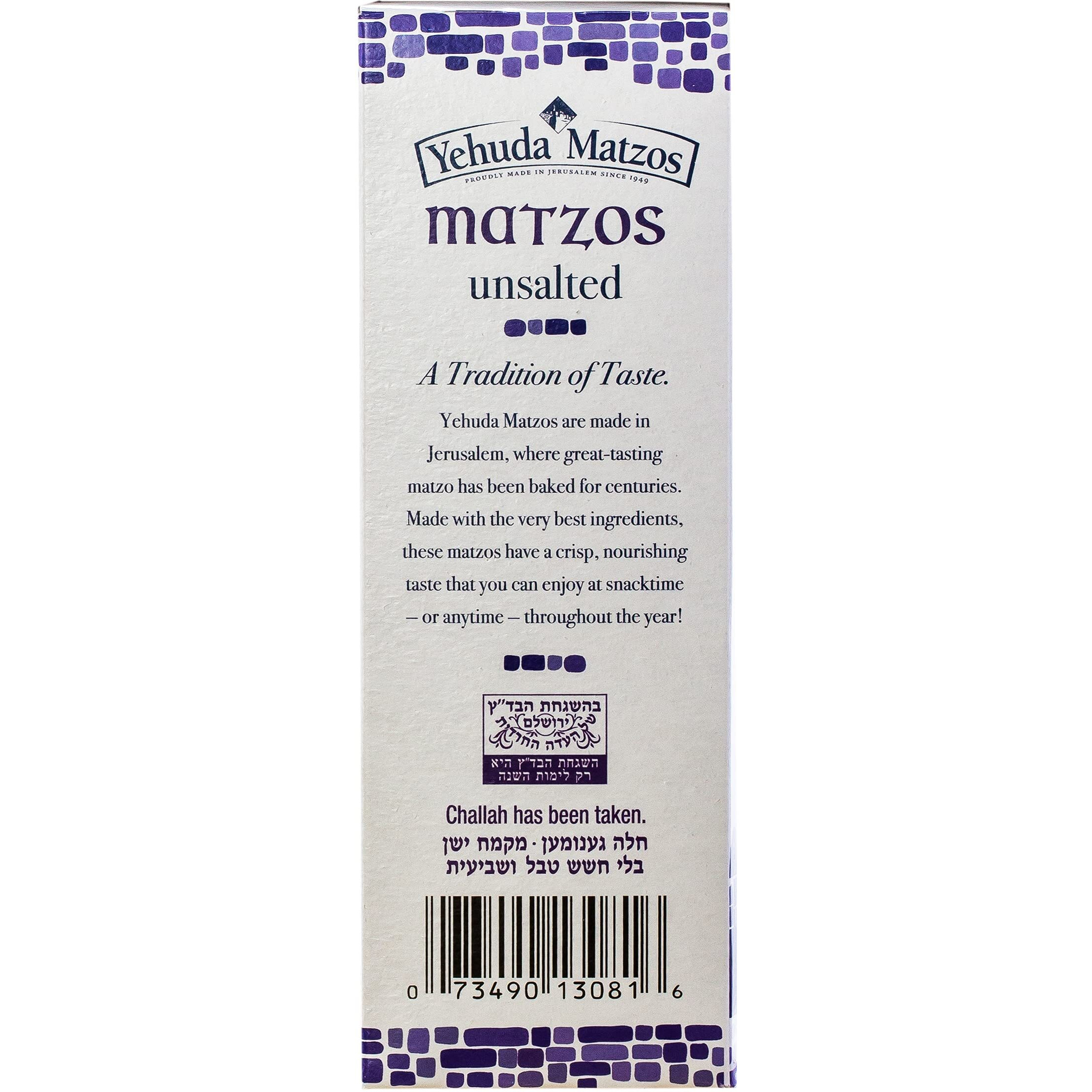 Yehuda Unsalted Matzo Thins, 10.5Oz (3 Pack) Airy, Crisp & Delicious Matzah Crackers | Kosher For Passover