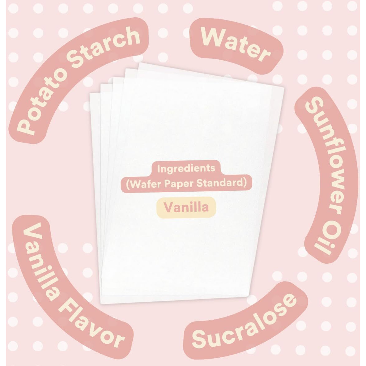 Paper2Eat Edible Wafer Paper Sheets Standard 8.5"" X 11"" - 25 Count - 0.30 Mm - Vanilla Flavored