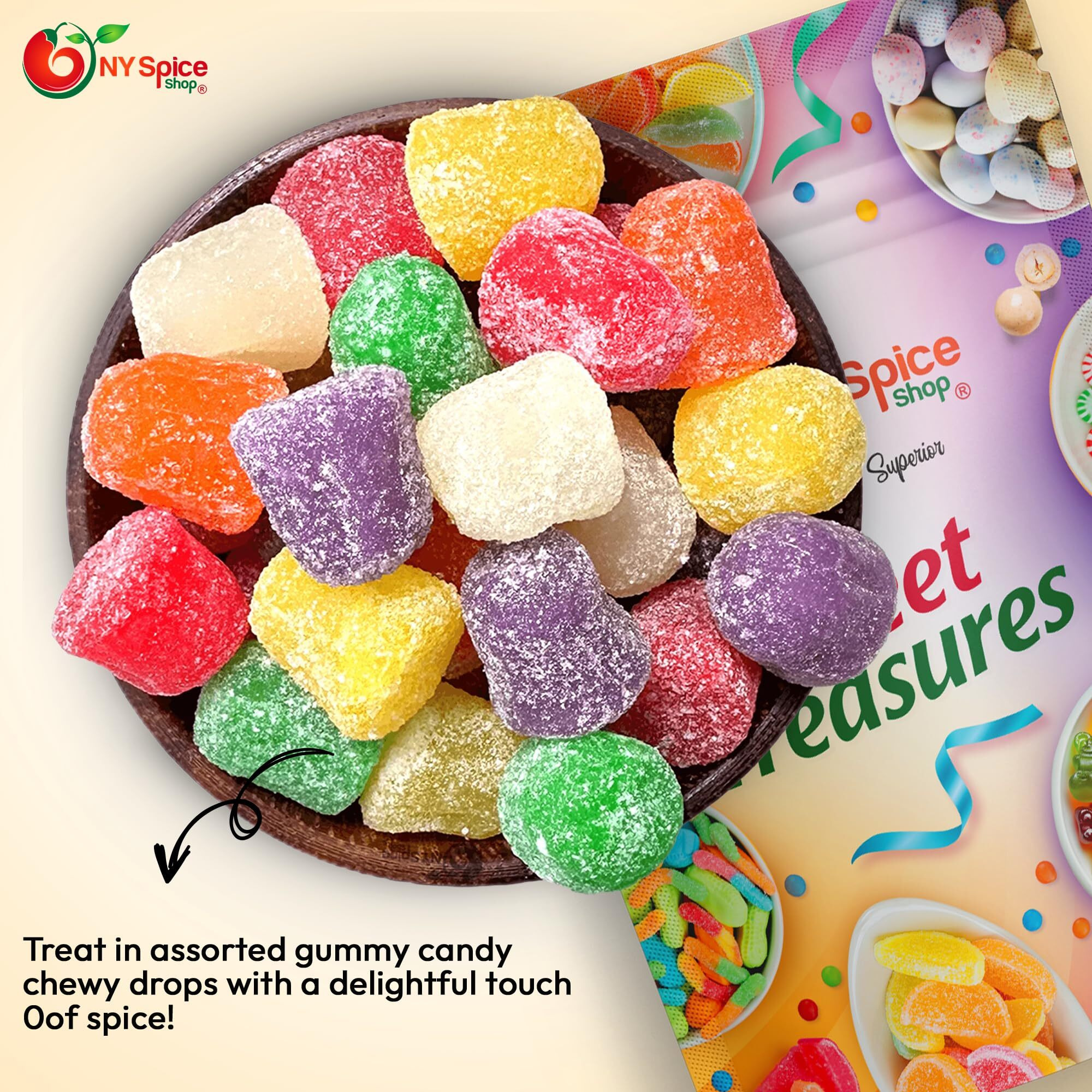 Ny Spice Shop Assorted Spice Drops - Spice Drops - Gum Drops Candy - Gum Drops - Gumdrops - Spiced Gum Drops - Gumdrops Candy - Mini Gum Drops - Spicy Drops - Spice Drops Candy Old Fashioned - 1 Pound