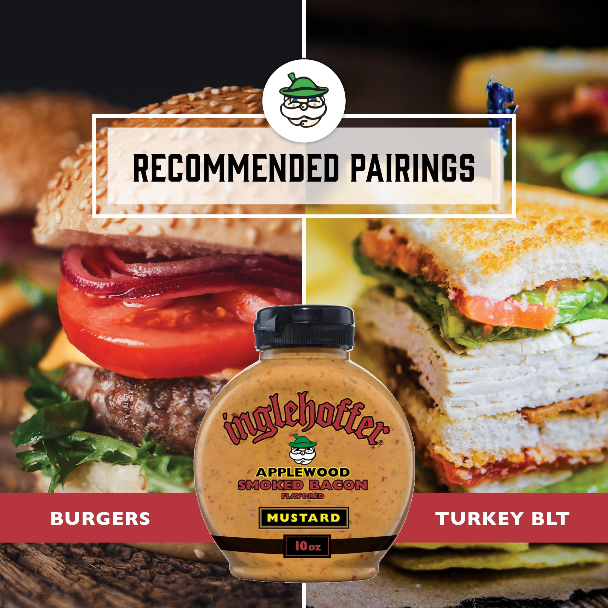 Inglehoffer Applewood Smoked Bacon Mustard, 10 Ounce Squeeze Bottle