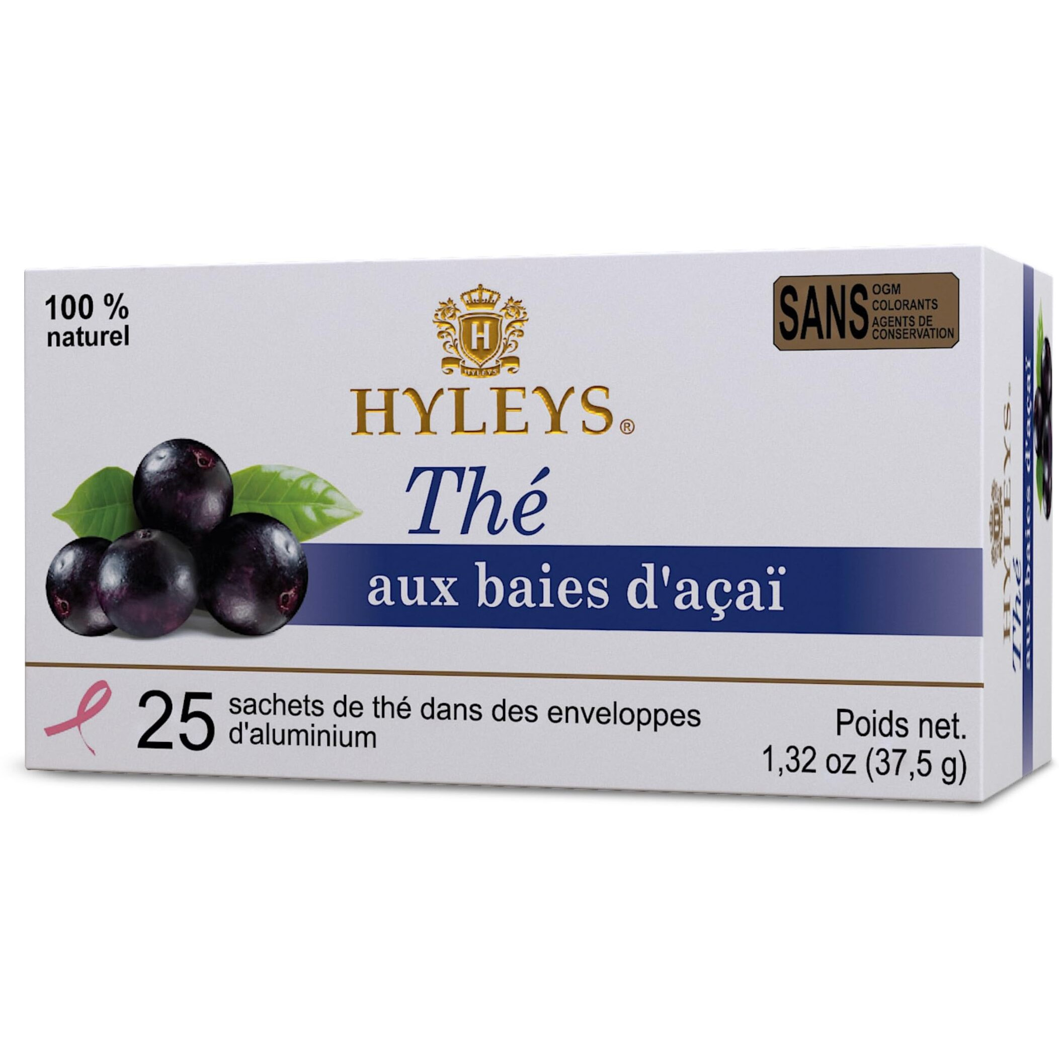 Hyleys Acai Berry Senna Green Tea - Natural Gentle Laxative For Constipation Relief - 25 Tea Bags