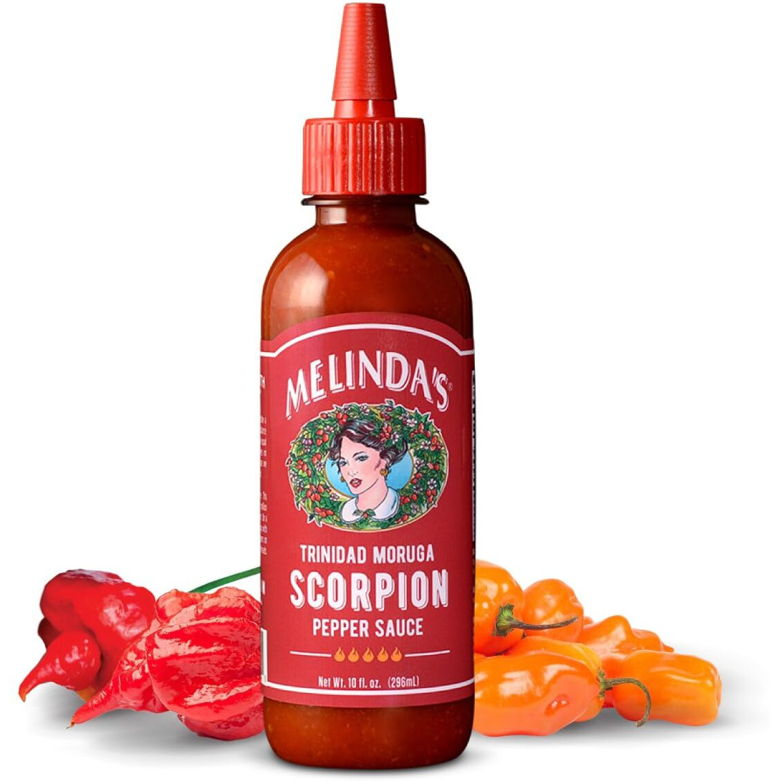 Melindas Scorpion Pepper Hot Sauce - Gourmet Scorpion Hot Sauce - Made With Trinidad Moruga Scorpion Pepper, Carrots, Onion & Lime Juice - Keto, Kosher, Vegan, Gluten Free Hot Sauce - 10Oz, 1 Pack