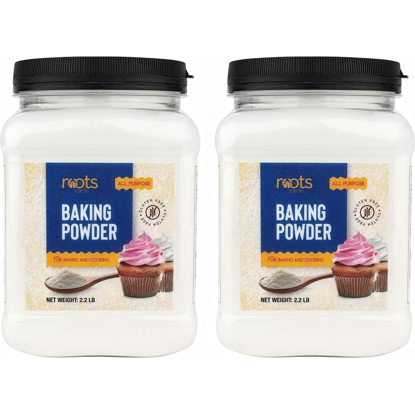 Roots Circle Baking Powder | Gluten-Free All-Purpose Leavening Agent For Cooking And Baked Goods, Desserts, Breads, & Cake | Vegan & Kosher-Safe | 4Lb [70Oz] Airtight Bulk Container