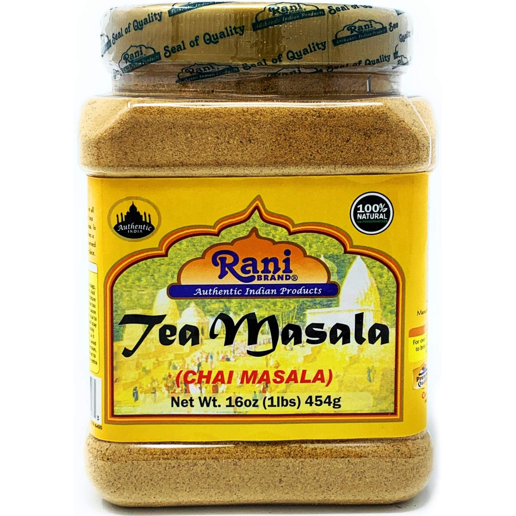 Rani Tea (Chai) Masala Indian Spice Blend 16Oz (1Lb) 454G Bulk Pet Jar ~ All Natural | Vegan | Gluten Friendly | Salt & Sugar Free | Non-Gmo | No Colors | Indian Origin