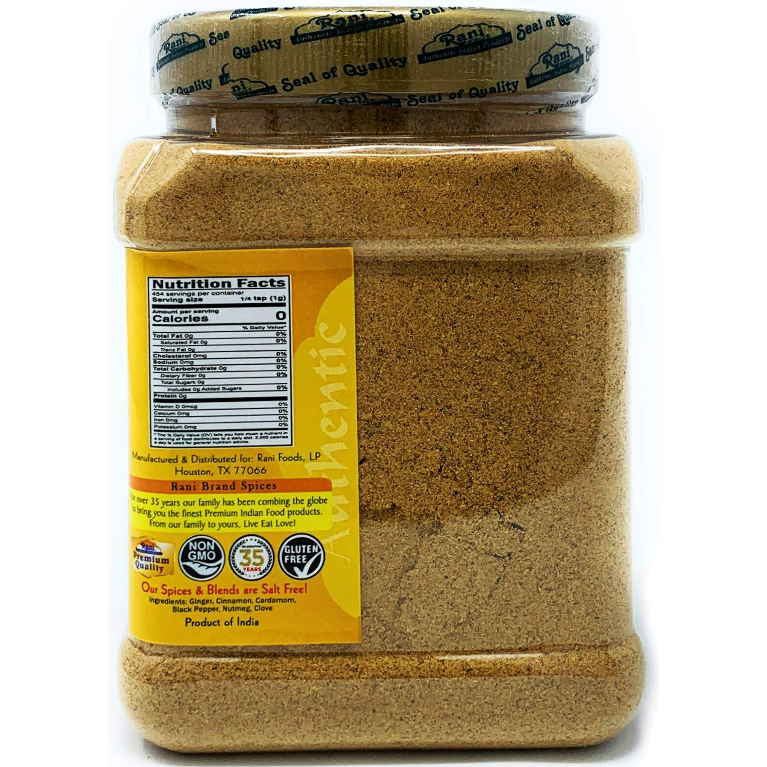 Rani Tea (Chai) Masala Indian Spice Blend 16Oz (1Lb) 454G Bulk Pet Jar ~ All Natural | Vegan | Gluten Friendly | Salt & Sugar Free | Non-Gmo | No Colors | Indian Origin