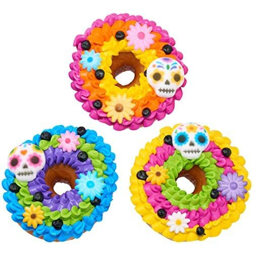 Ncs Day Of The Dead, Dia De Muerto, Skull Edible Sugar Cake Toppers, 12 Count - Great For Cupcakes, Cookies, Donuts Cakes, Cakes Pops