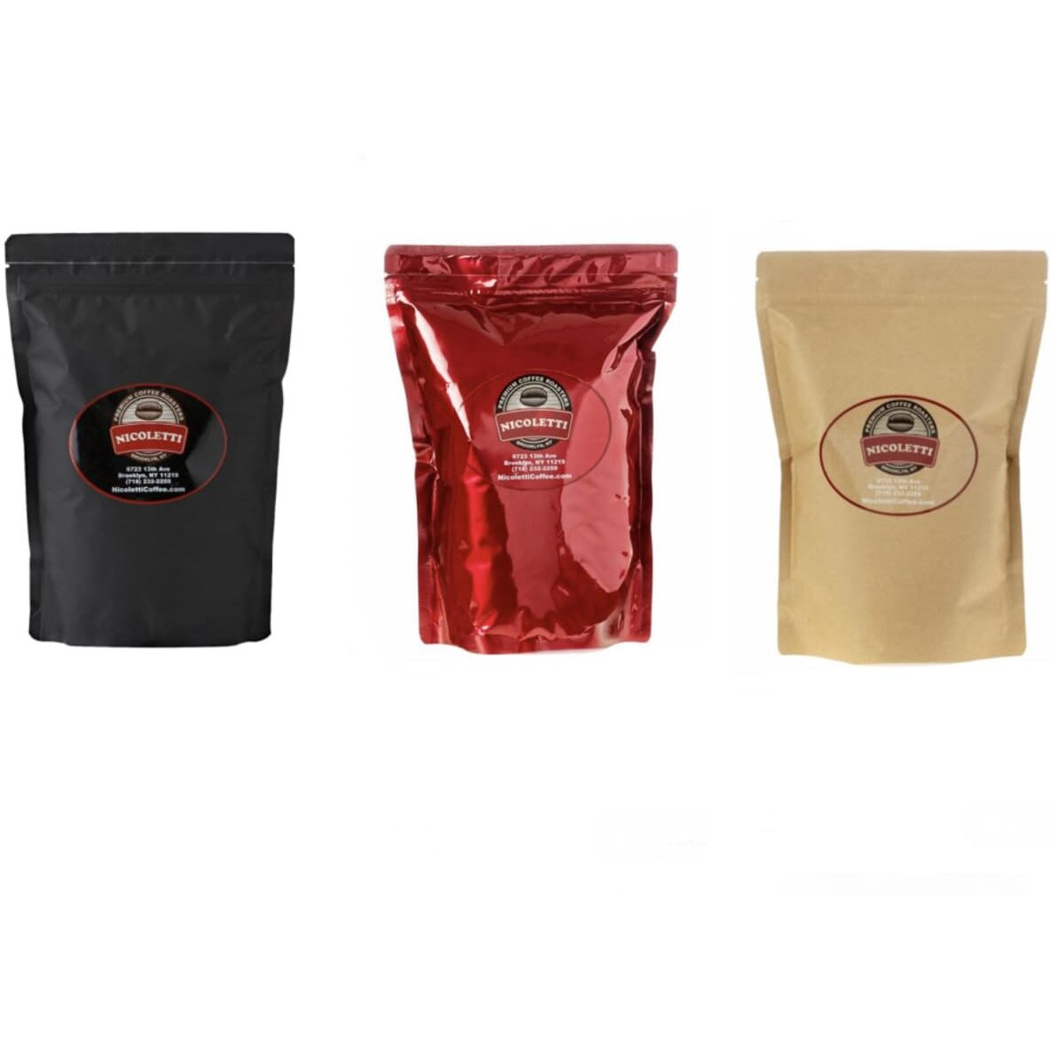 Nicoletti Coffee Espresso Roast Sampler (3 Pack Of 1 Pound Each) Whole Beans Fresh Roasted
