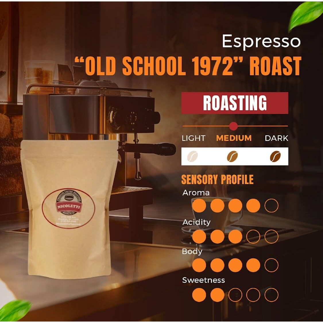 Nicoletti Coffee Espresso Roast Sampler (3 Pack Of 1 Pound Each) Whole Beans Fresh Roasted
