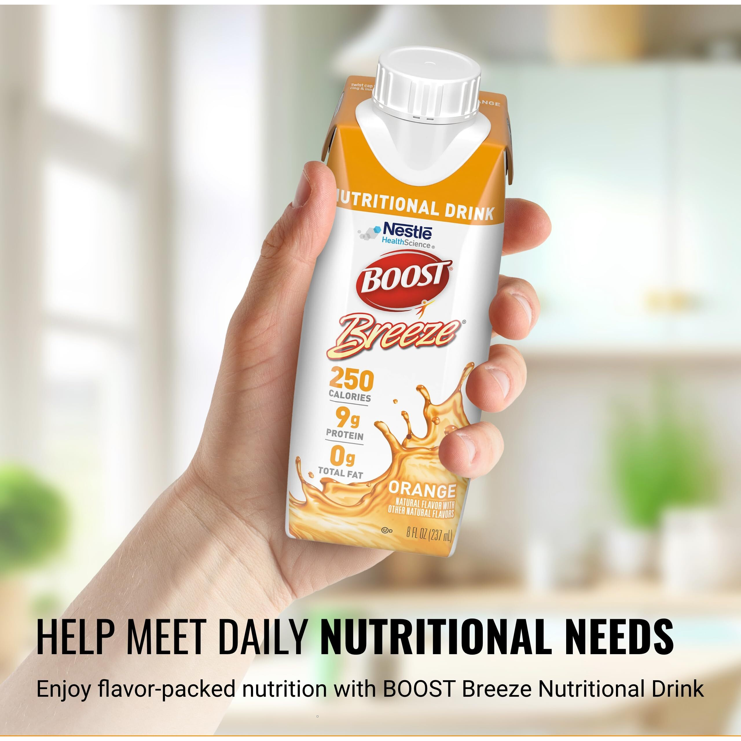 Boost Breeze Clear Nutritional Drink, 9G Protein, 250 Nutrient-Rich Calories, 2 Flavor Variety Case (Orange + Wildberry), 8 Fl Oz (Pack Of 24)