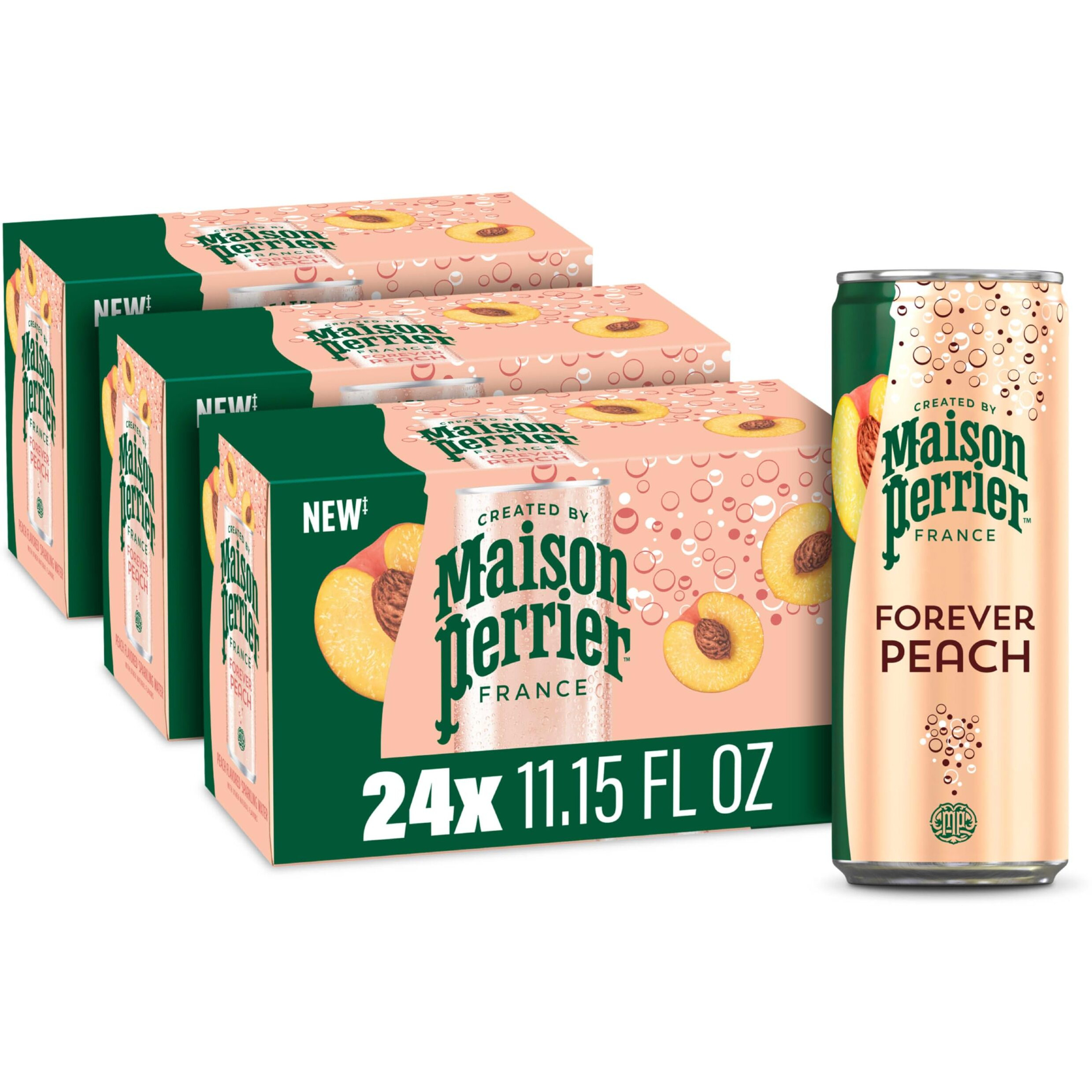 Maison Perrier Forever Peach Flavored Sparkling Water, 11.15 Fl Oz Cans, 8 Count, 3 Pack 267.6 Fl Oz