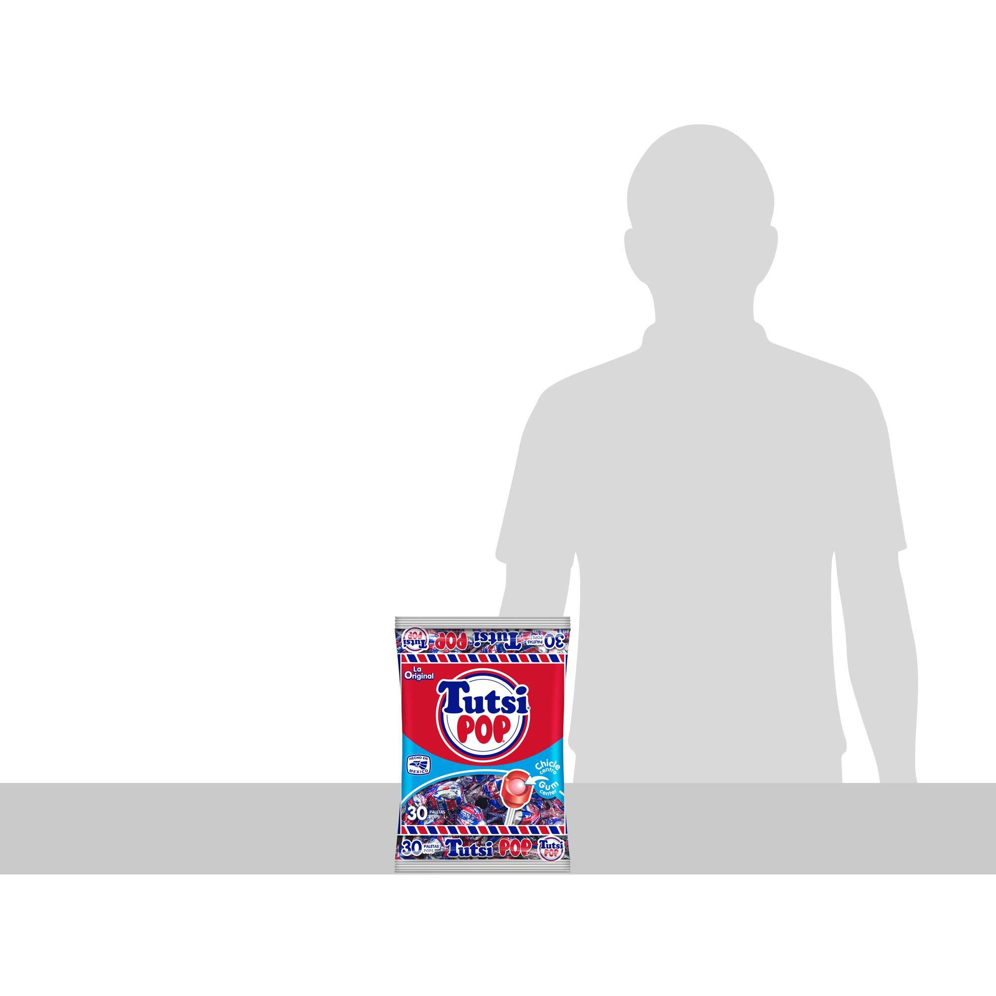 Tutsi Pop La Original Mexican Candy Pops With Cherry Flavor With Tutti Frutti Gum Center, 21.2 Oz
