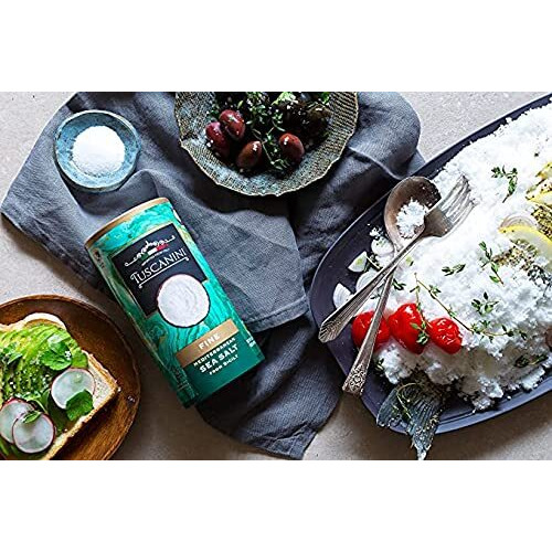 Tuscanini Premium Italian Fine Sea Salt, 16Oz Tube (2 Pack) | Authentic Mediterranean Sea Salt From Sicily