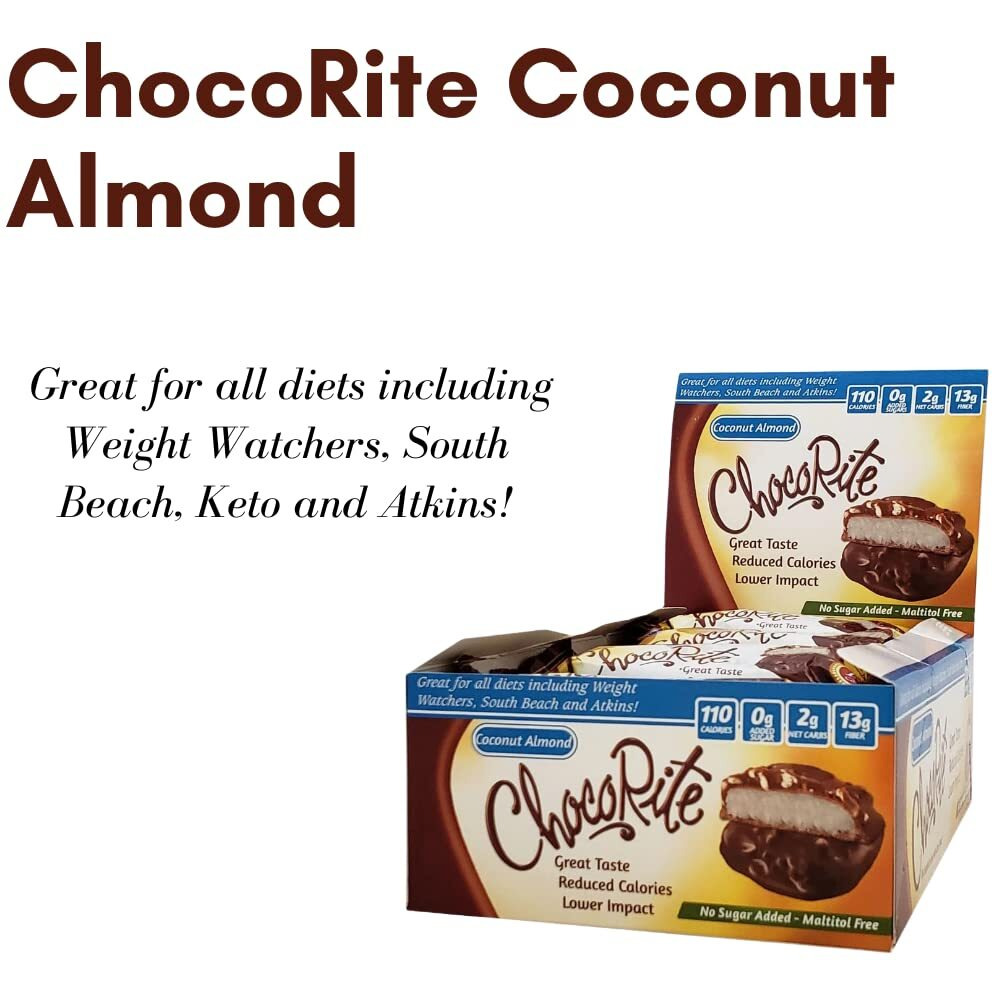 Healthsmart Chocorite Coconut Almond 16 Pack No Sugar Added Gluten Free Kosher