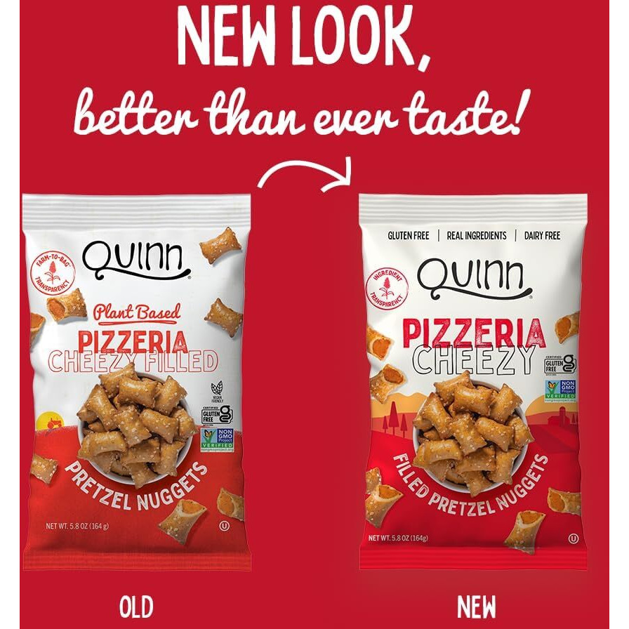 Quinn Gluten Free Pizzeria Cheezy Filled Pretzel Nuggets - Made With Real Ingredients, Whole Grain Sorghum, Sea Salt, Vegan, Dairy Free, Non-Gmo - 5.8 Oz (Pack Of 4)