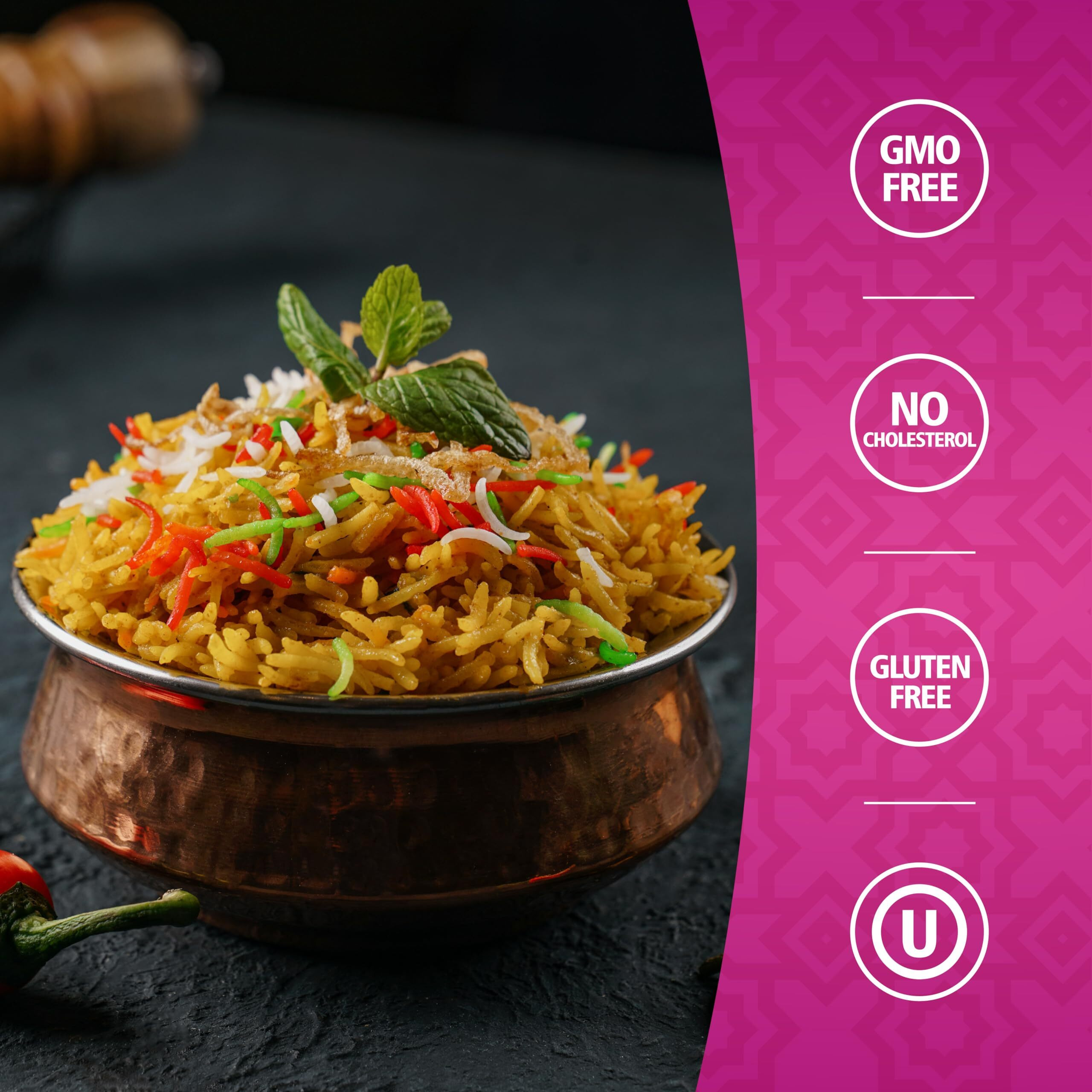 Authentic Smoked Basmati Rice By Khazana In 2 Lb Resealable Zipper Bag - Aromatic And Flavorful Indian Grain - Non-Gmo, Gluten Free, Kosher, Cholesterol Free