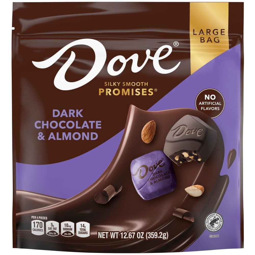 Dove Promises Dark Chocolate Almond Candy Individually Wrapped , 12.67 Oz Bag