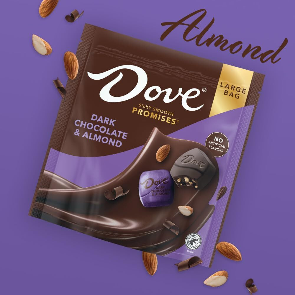 Dove Promises Dark Chocolate Almond Candy Individually Wrapped , 12.67 Oz Bag