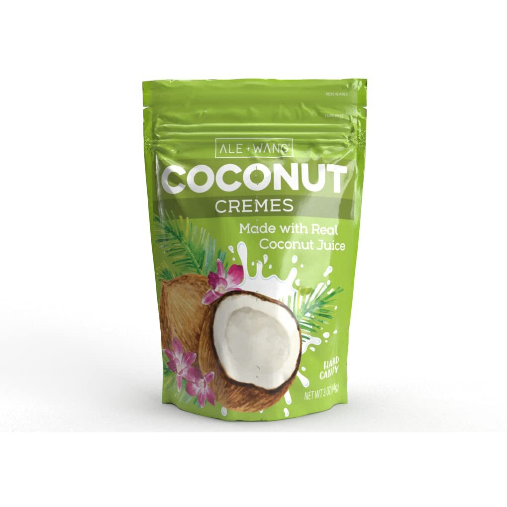 Ale + Wang Coconut Cremes Hard Candy | Made With 100% Pure Coconut Milk | Great Alternative To Chocolate, Caramel, And Toffee (1-Pack)